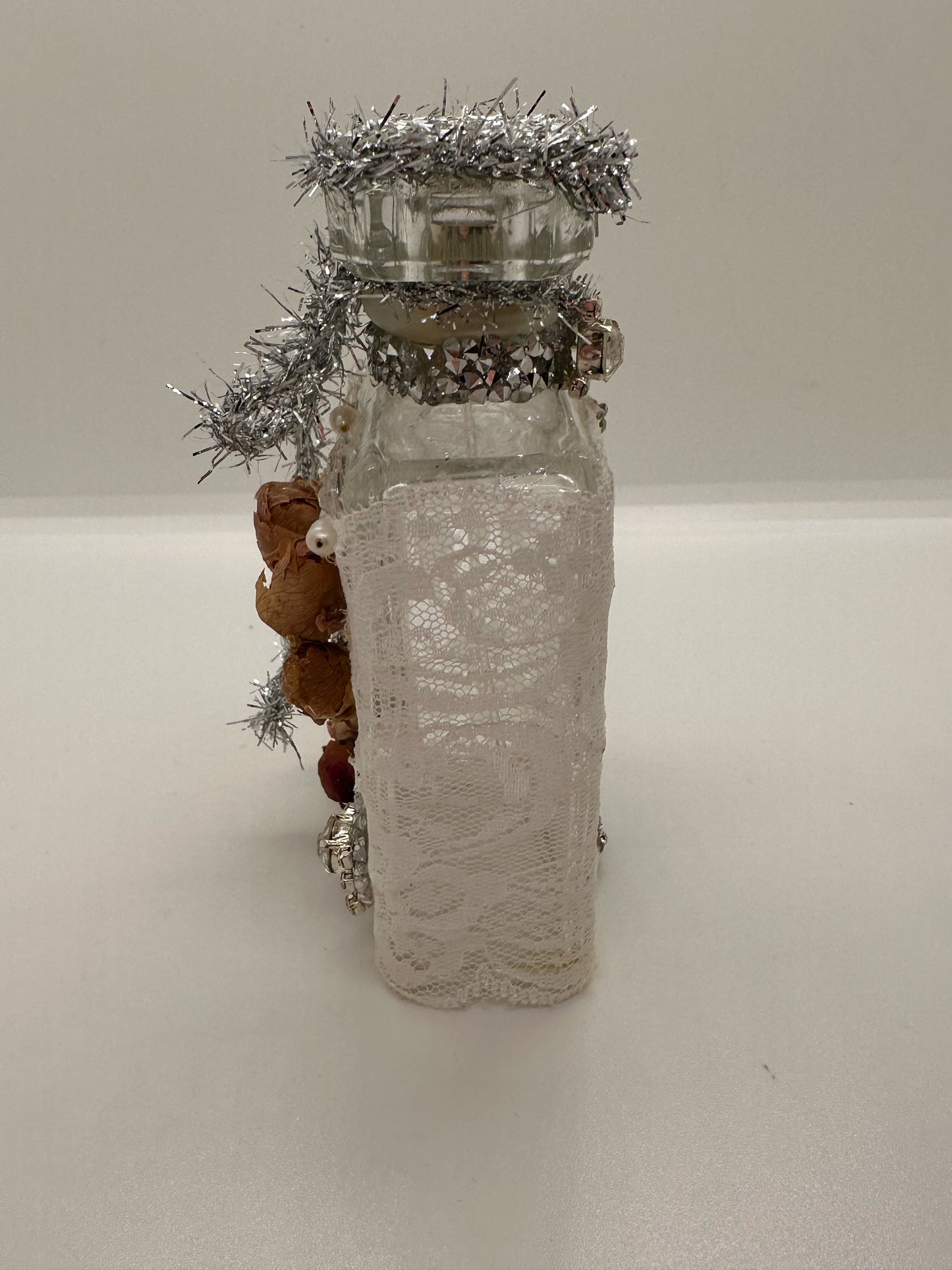 Lace Pearl Decor Bottle